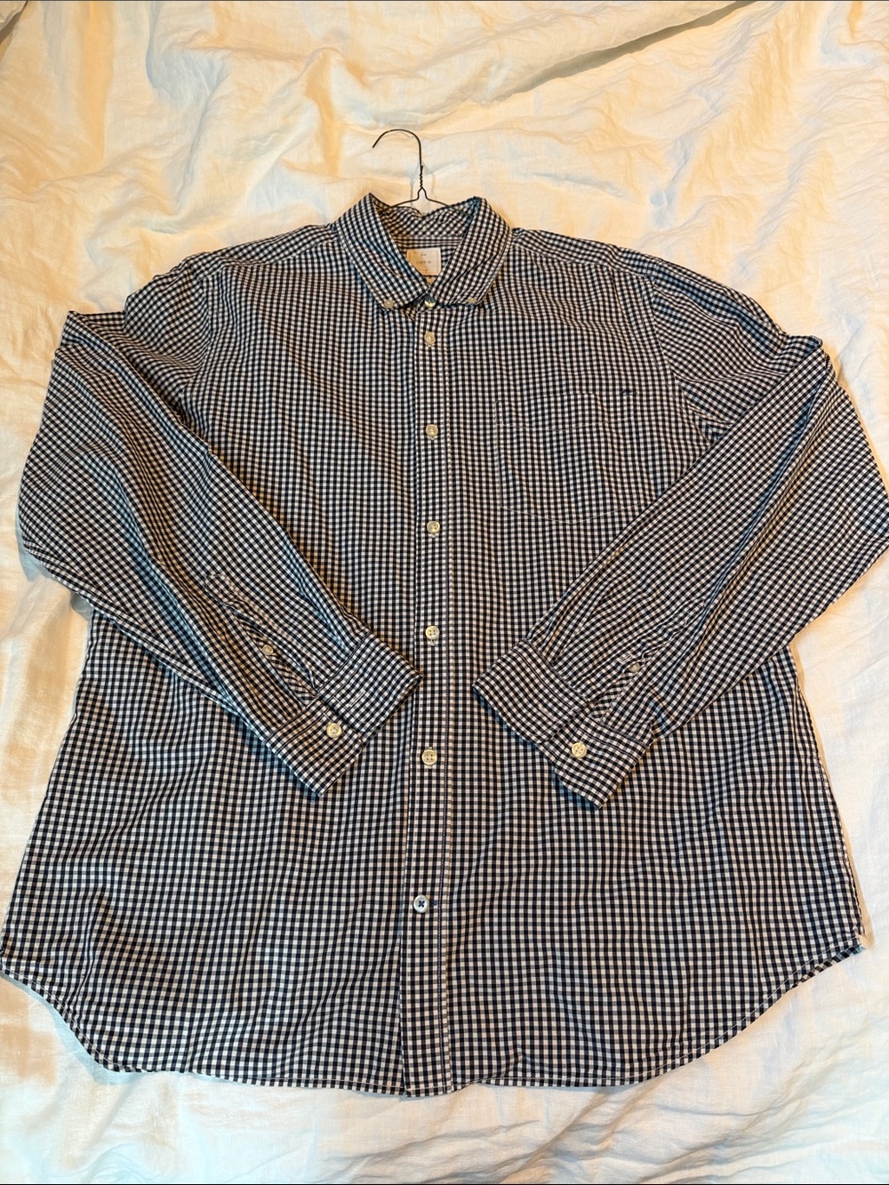 Gap, Lived in, Classic Blue & White Gingham Button-Down Shirt - Men's